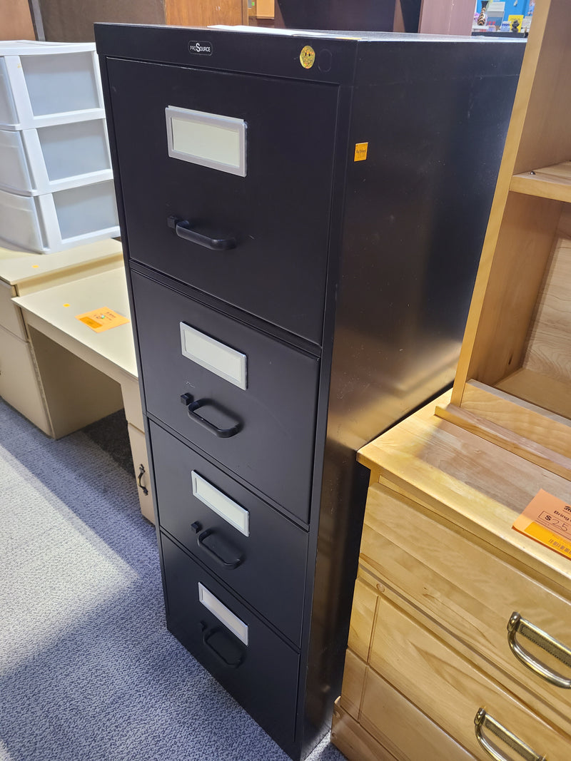 Classic 4-Drawer Vertical Metal Filing Cabinet in Black