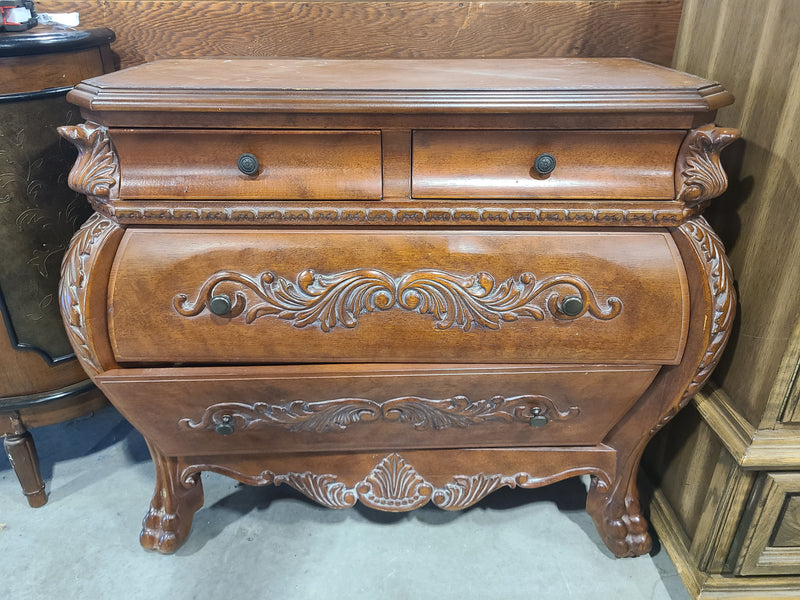 Ornate French Provincial Bombe Chest / Accent