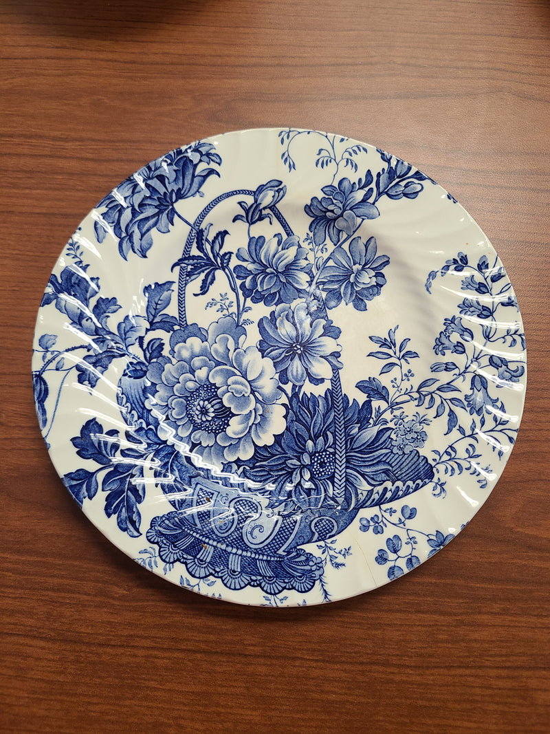 Vintage Royal Crownford Burleigh "Charlotte" Blue & White 14-Piece Dinnerware Set