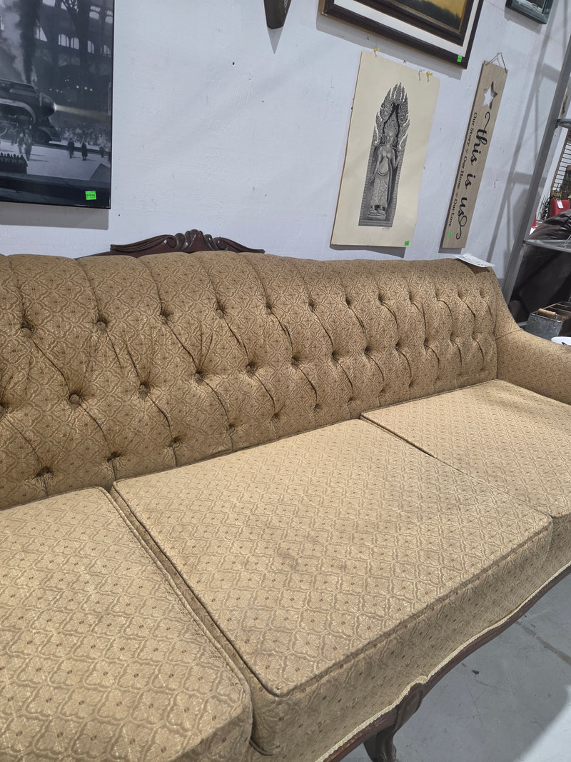 Vintage French Provincial Tufted Sofa