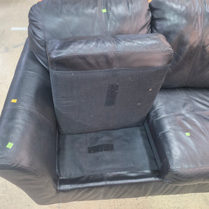 Black Faux Leather Sofa