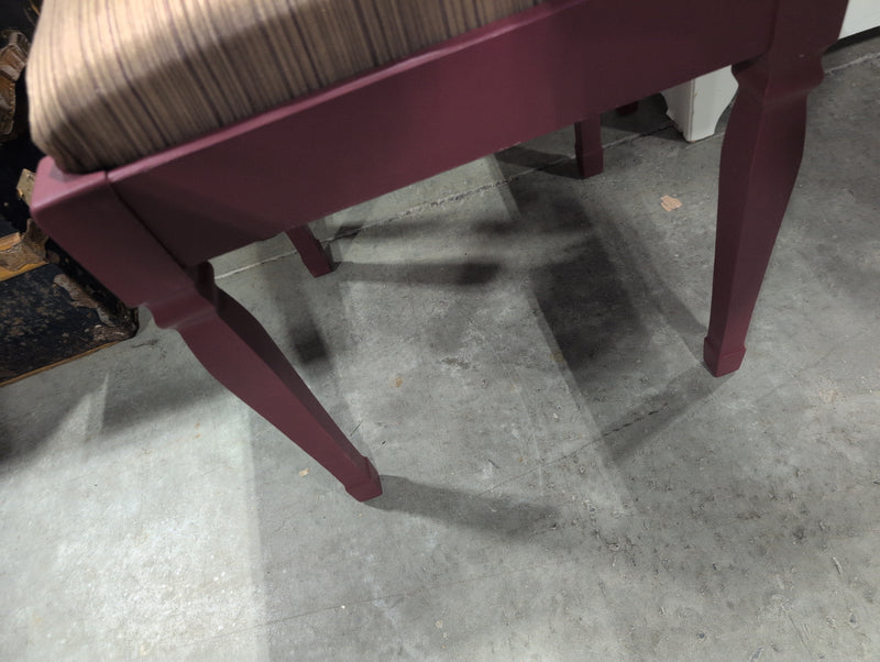 Plum and Taupe Sewing Desk with Sewing Machine and Matching Stool