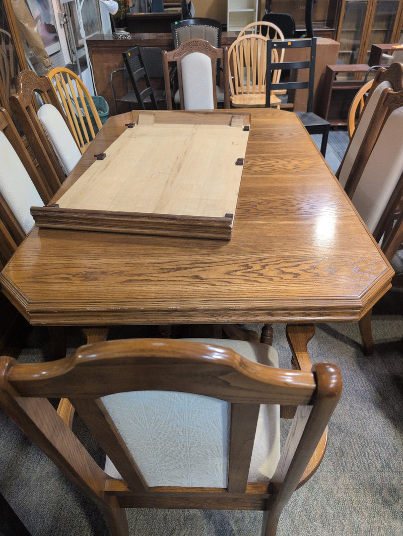 Wooden Dining Table with 6 Matching Chairs