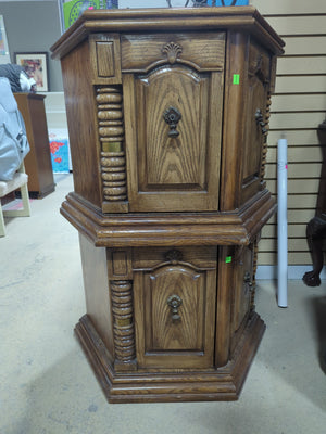 Oak Octagonal Curio Cabinet