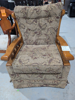 Vintage Wooden-Framed Armchair