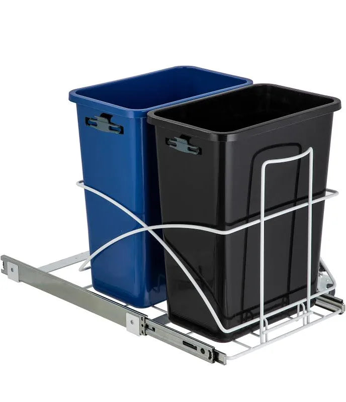 New Home Zone Living Dual Compartment Under-Cabinet Pull-Out Trash & Recycling Bin
