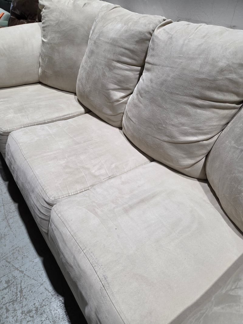 Plush Cream Colored 3-Seater Sofa