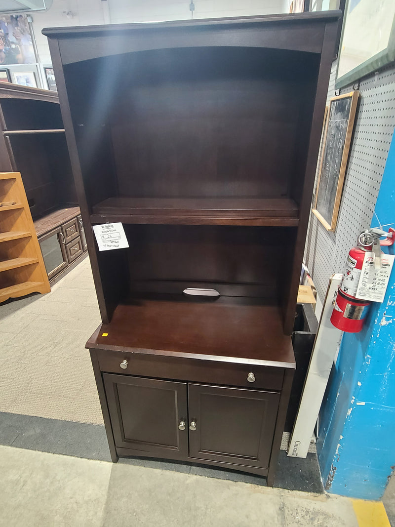 Excellent Condition Versatile Dark Wood Hutch and Cabinet Combo
