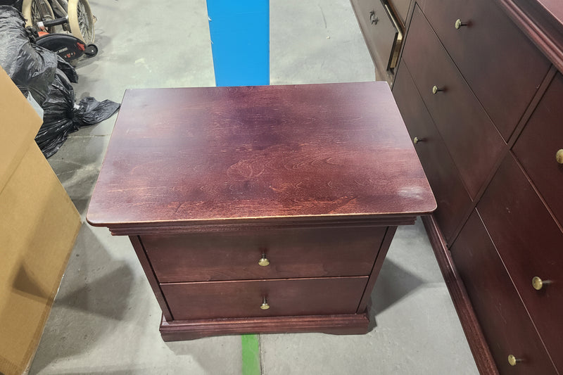 Huppé 2-Drawer Wooden Nightstand in Reddish Brown