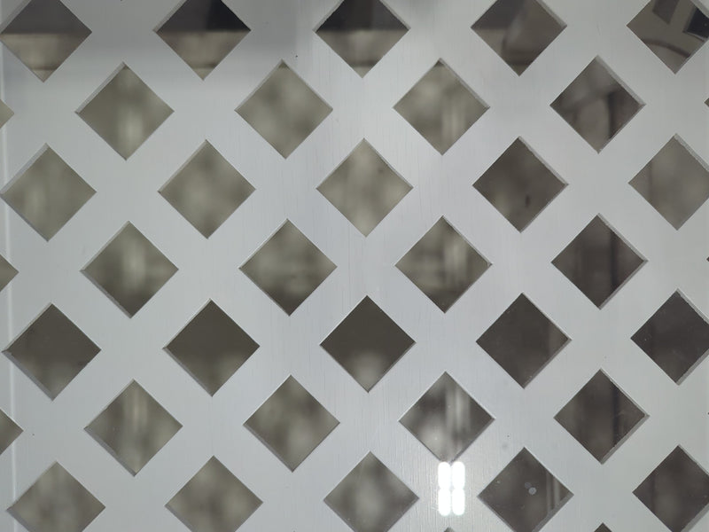 White Coffee Table with Geometric Lattice