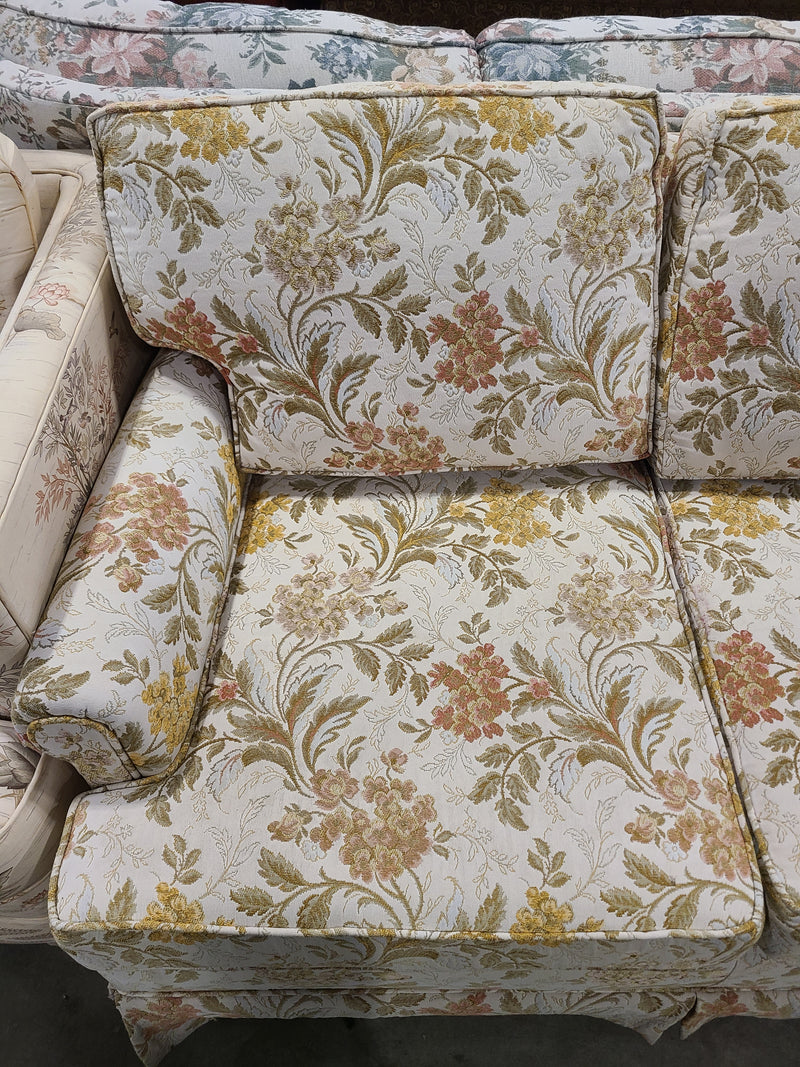 Excellent Condition Vintage Woven Floral 3-Seater Sofa