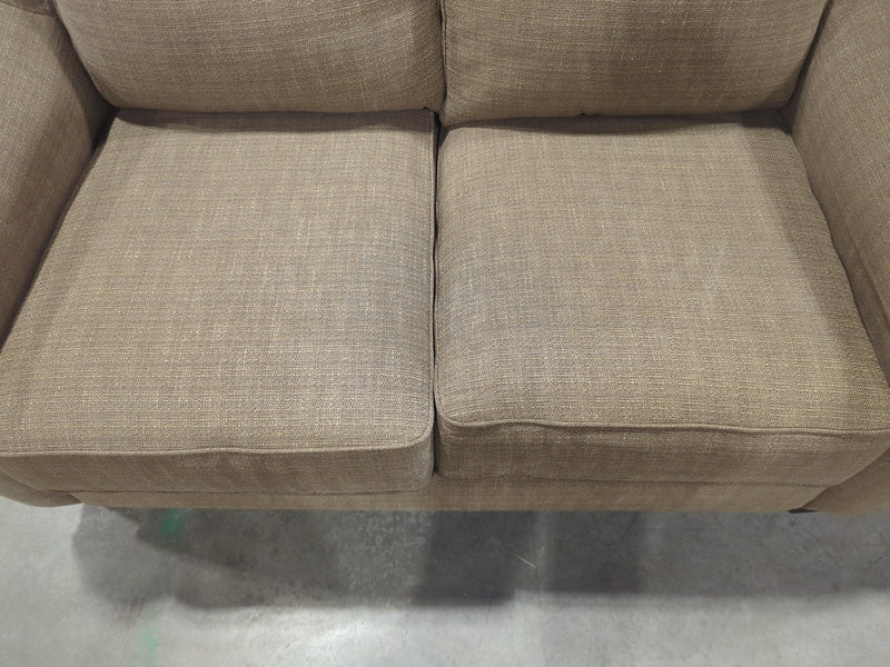 Brown Woven Fabric Modern-Style Loveseat