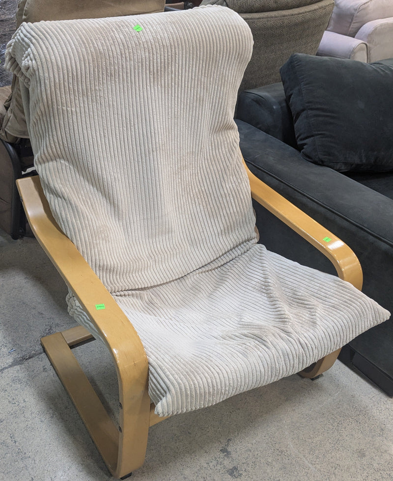 Modern Beige and Grey Armchair with Cushion