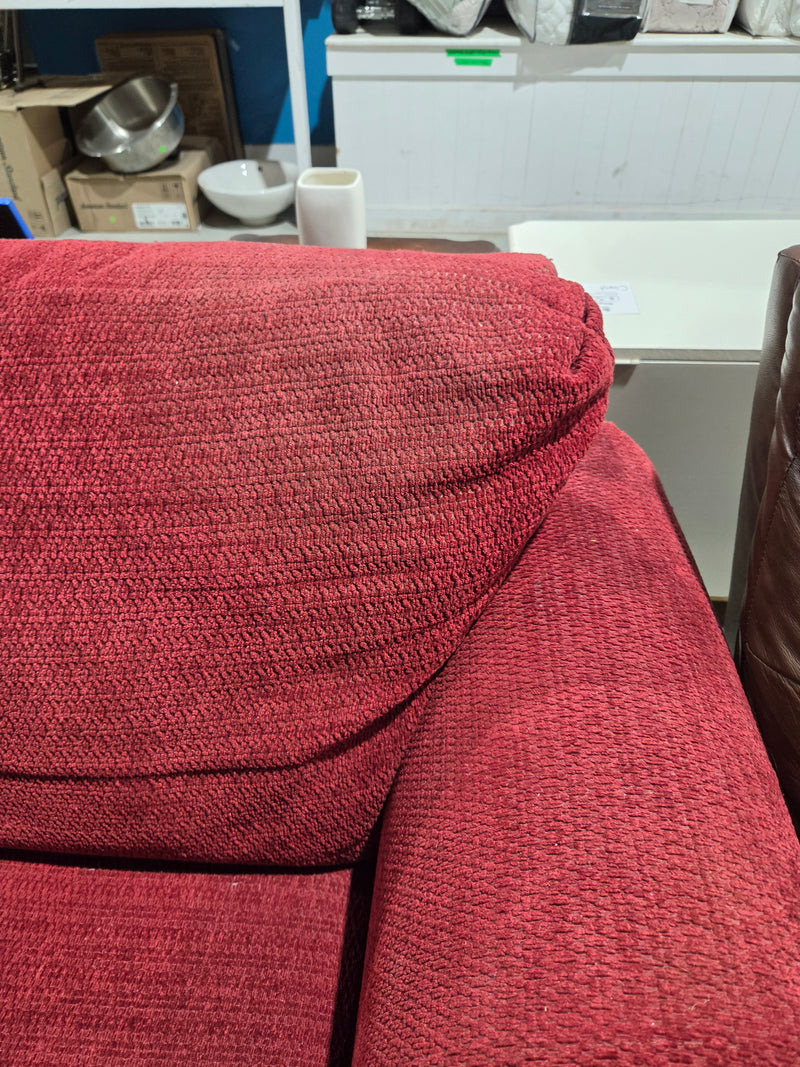 Cozy Crimson Red 3-Seat Sofa