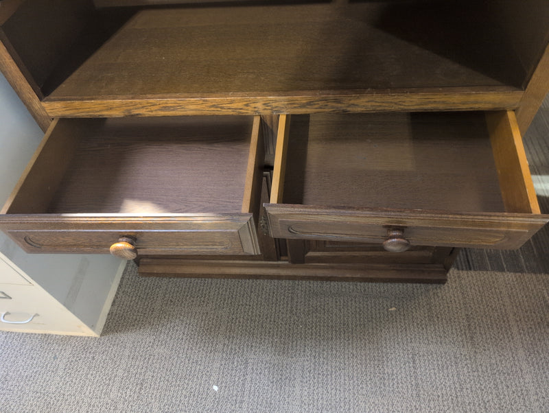 Dark Wood Buffet with Mirrored Shelf