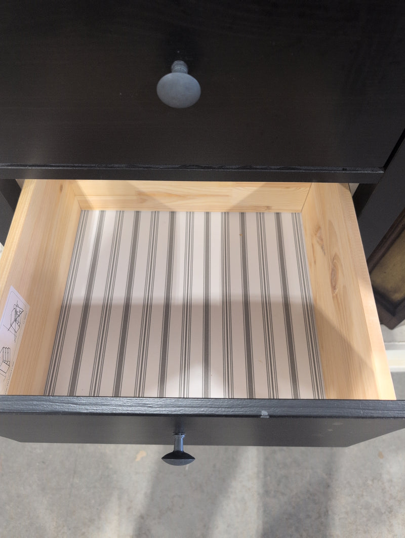 Black 2 Drawer Nightstand