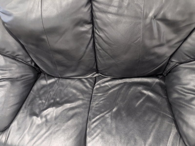 Black Leather 2 Seater Sofa