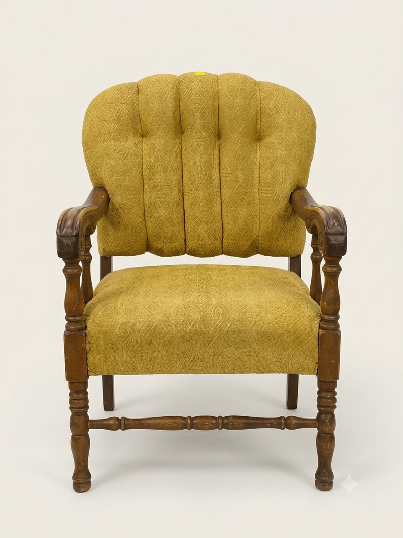 Vintage Mid-Century Tufted Channel-Back Accent Chair