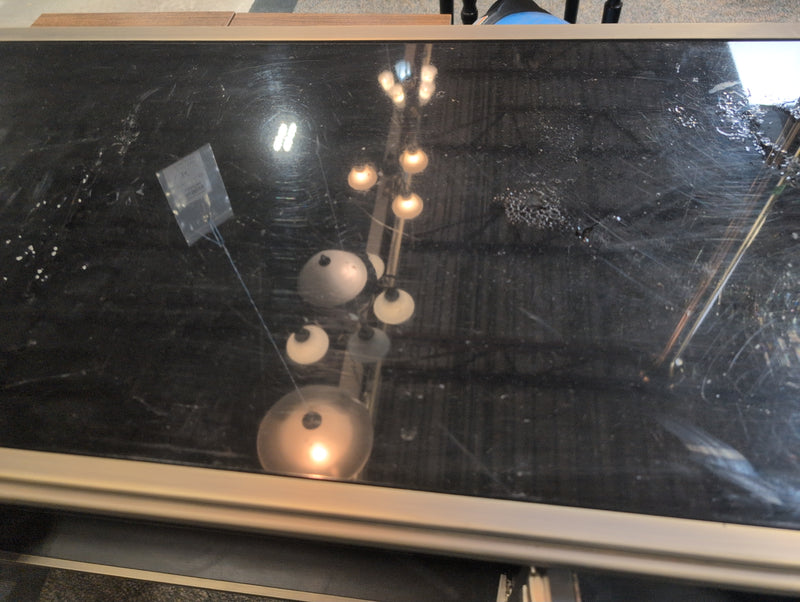 Black Glasstop Hallway Table with Shelves