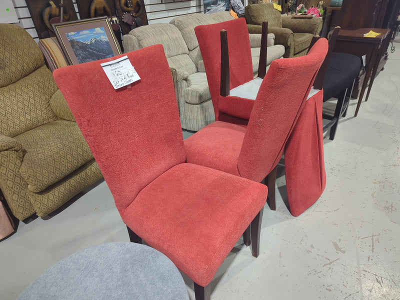 Set of 4 Red Dining Chairs