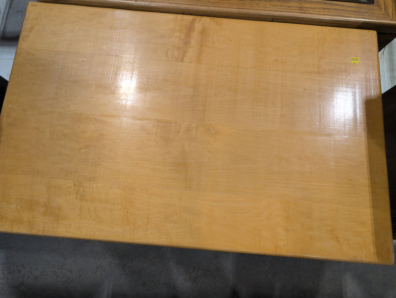 Beige Wooden Rectangular Coffee Table with Drawer