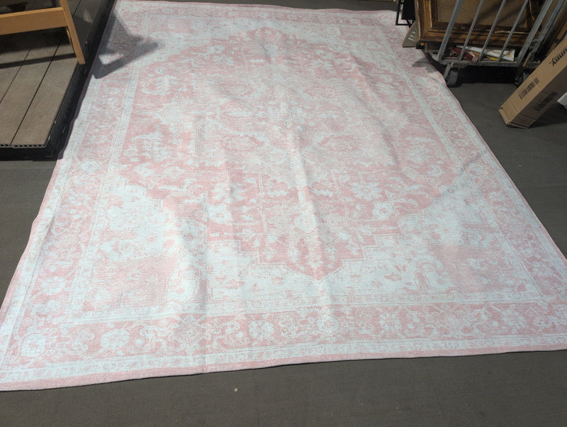 Large Pink and White Rug