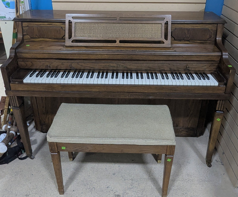 Henry F. Miller Upright Wooden Piano and Bench