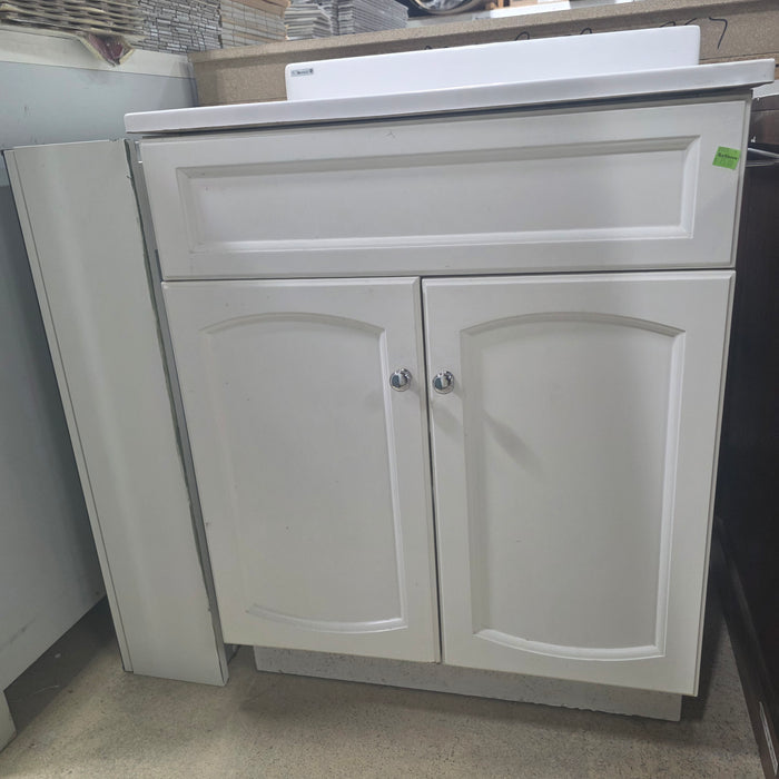 White Bathroom Vanity with Sink