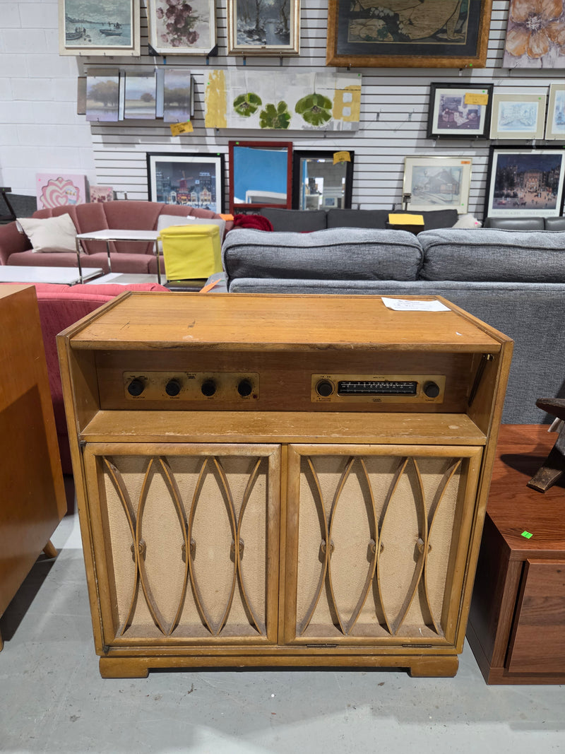 Vintage Mid-Century Wooden Stereo Console Cabinet