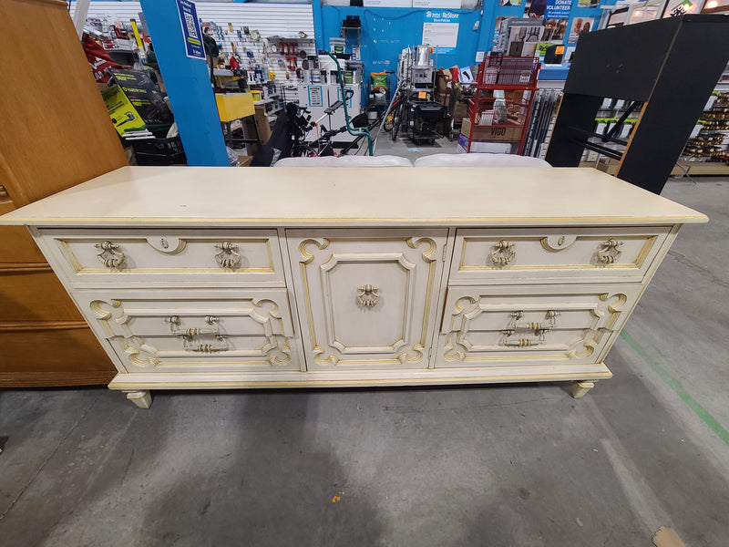 Vintage French Provincial Triple Dresser & Cabinet Credenza
