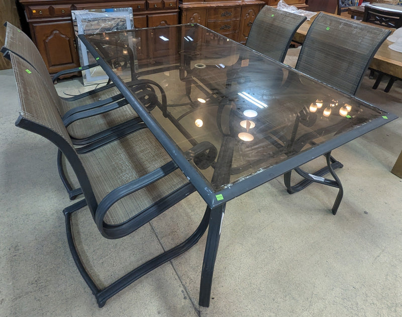 Glass Patio Table and 4 Chairs