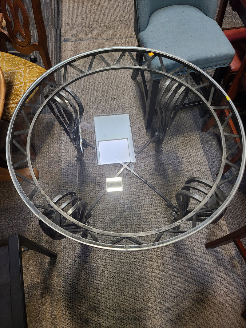 Round Glass Top Metal Bistro Table