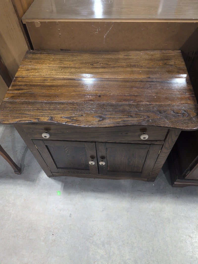 Oak Wood Cabinet with Drawer