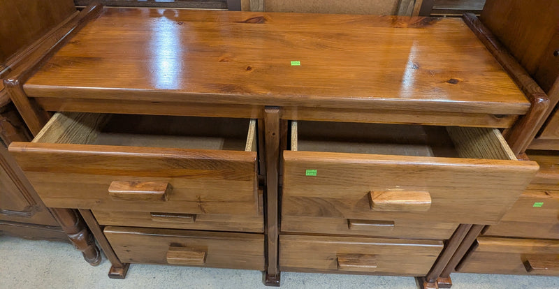Rustic 6-Drawer Wood Dresser