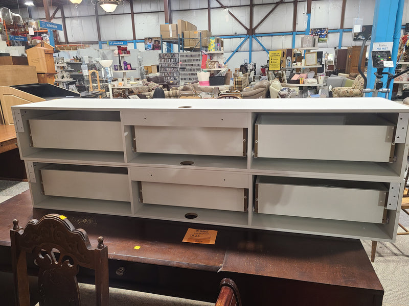 Modern High-Gloss White 3-Drawer Media Console / Storage Unit