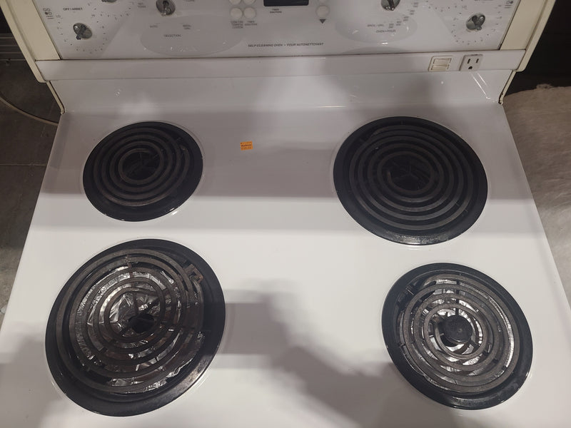 Whirlpool Electric Coil Stove with Self-Cleaning Oven in White