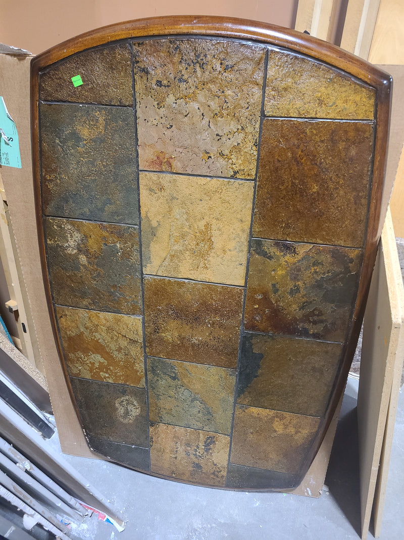 Rustic Wood Framed Slate Tile Tabletop
