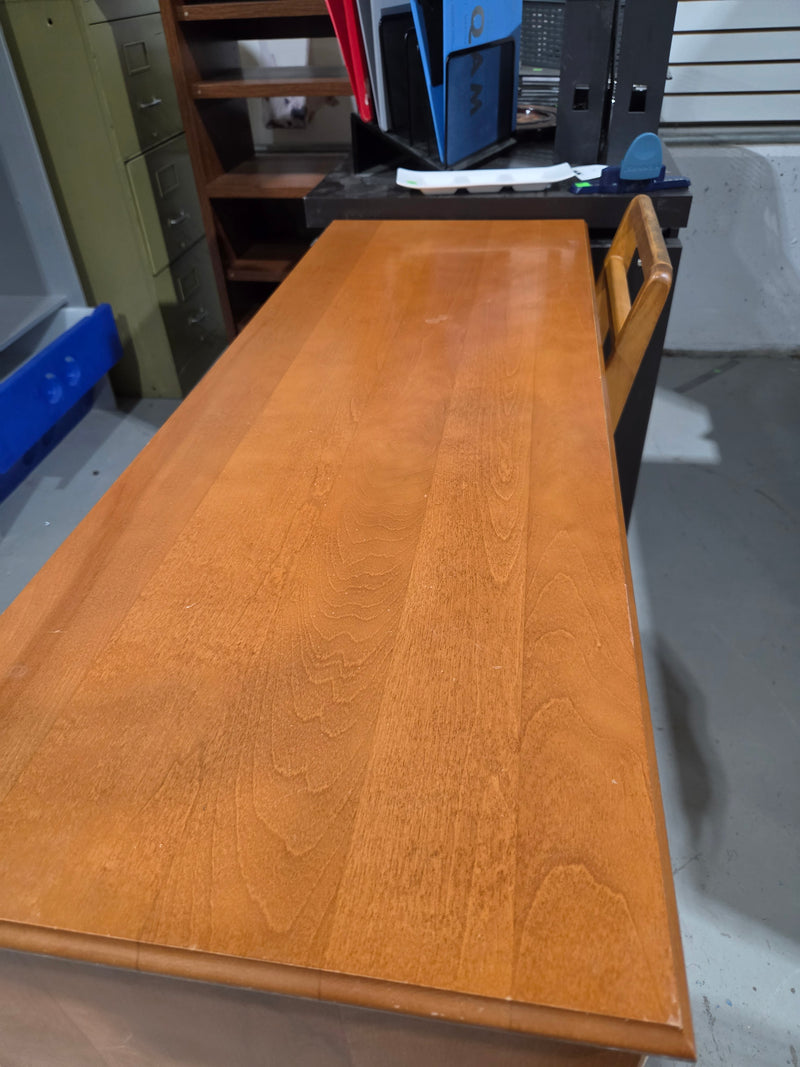 Vintage Solid Wood Student Desk With Chair