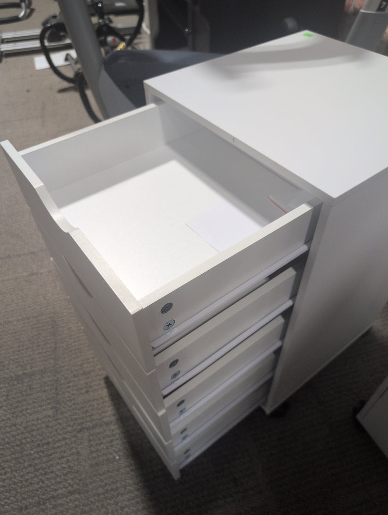 White Filing Cabinet with Wheels