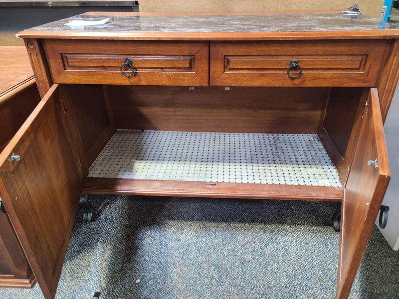 Wooden Sideboard with Faux Granite Top