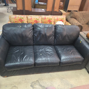 Black Faux Leather Sofa