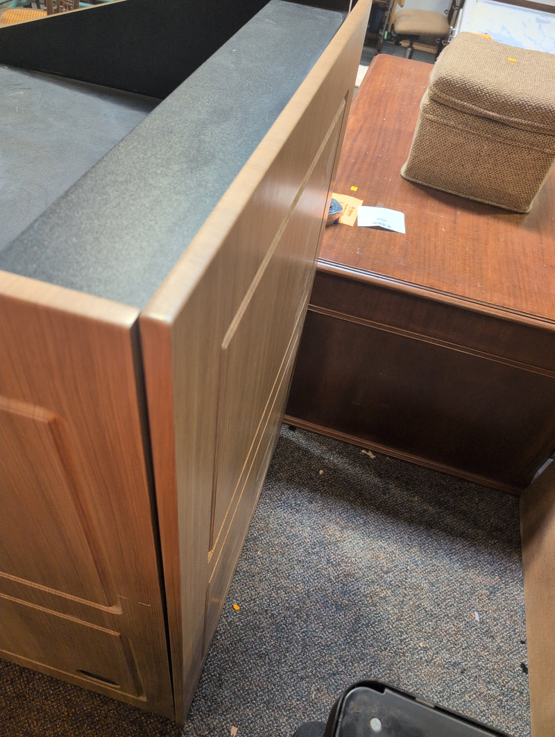 Desk and Large Cabinet Combo with Wheels and Pull out Keyboard and Mouse Holder