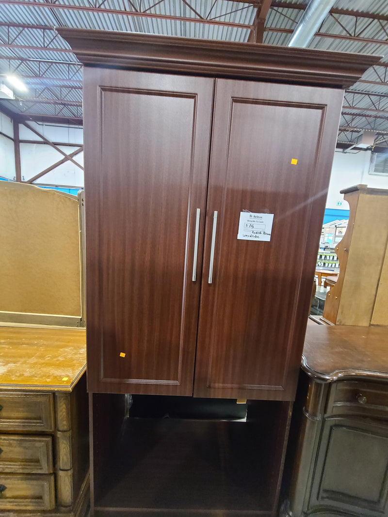 Reddish-Brown Two-Door Wardrobe Armoire