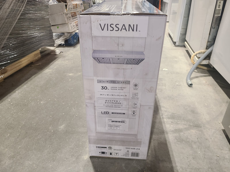 Vissani 30-Inch Stainless Steel Under-Cabinet Range Hood