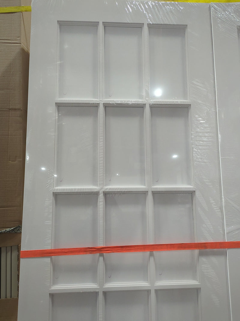 30 x 96 15-Lite Primed Solid Wood Clear Glass Interior French Door
