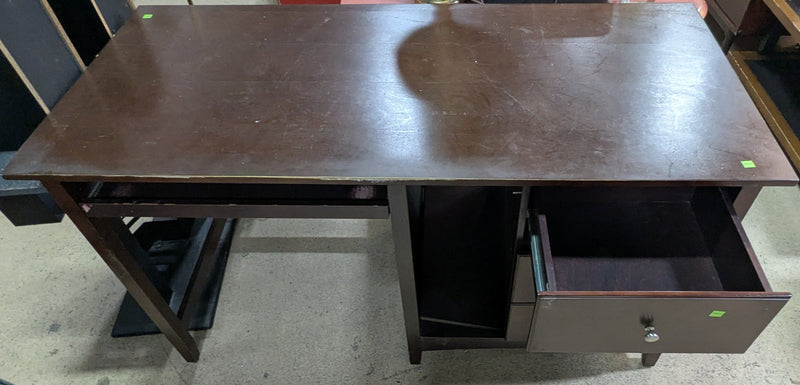 Dark Brown Desk with Three Drawers
