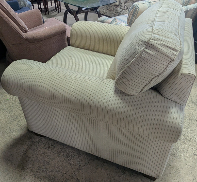 Beige Striped Armchair