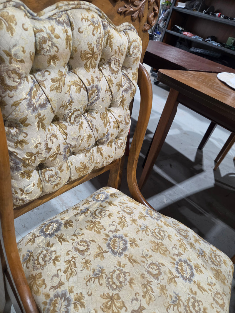 Vintage Carved Wood Accent Chair