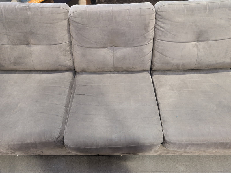 3 Seater Brown Sofa with Blue Pullout Bed with Floral Designs