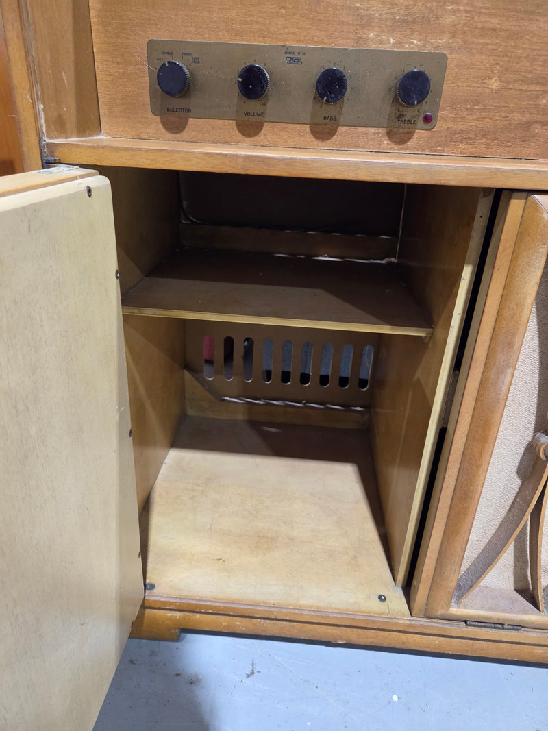 Vintage Mid-Century Wooden Stereo Console Cabinet